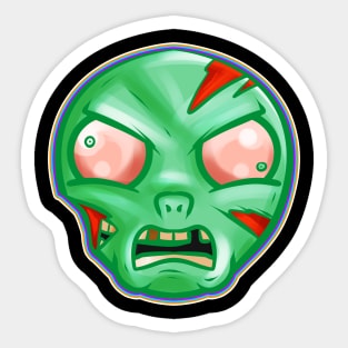 Kawaii Green Zombie Weird Looking Halloween Sticker